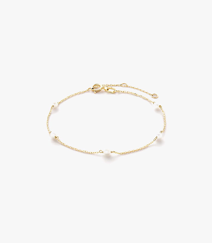 Gold Pearl Station Bracelet